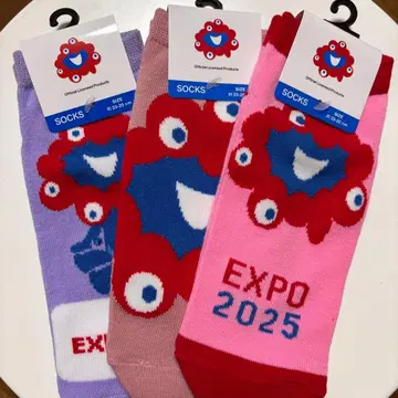 미사용 새상품 EXPO2025 미야쿠미야쿠 3족 세트 양말 만박