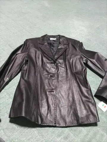 이탈리아제 블랙 가죽 자켓 L