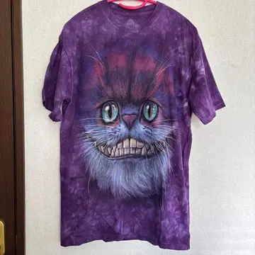 THE MOUNTAIN 고양이 티셔츠 보라색 체셔 고양이