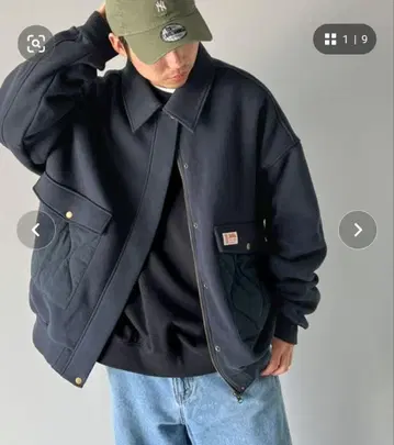 자바 콜라보 네이비 오버 사이즈 자켓