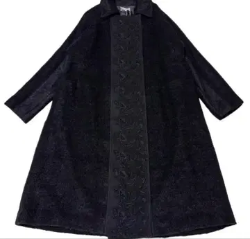 Tokuko1ervol 토쿠코 롱 자수 코트 블랙 오버 사이즈