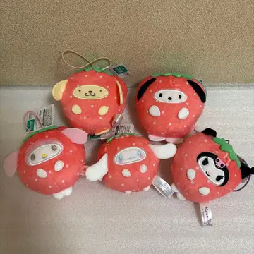 산리오 인형옷 마스코트 딸기 5개 세트
