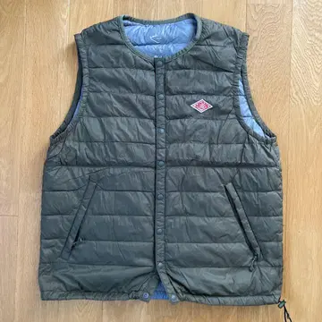 올리브 그린 퀼팅 베스트 사이즈 36