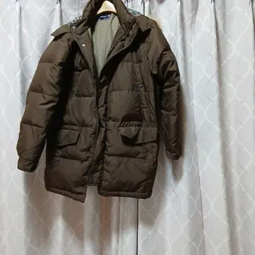 퍼 달린 브라운 다운 자켓