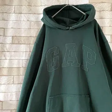 GAP 갭 후드티 풀오버 센터 자수 속기모 그린 XL
