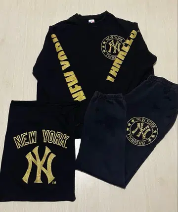 NY Yankees 블랙 맨투맨 세트 4 L 사이즈