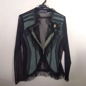 Takuya 레이스 자켓 블랙 그린