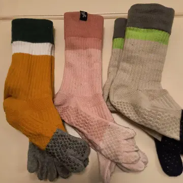 젝시믹스 3족 세트 필라테스 5본 손가락 삭스 미끄럼 방지 부착