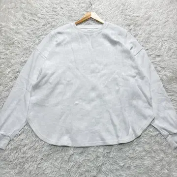 DANKE SCHON 화이트 리브 긴팔 T셔츠 프리 사이즈