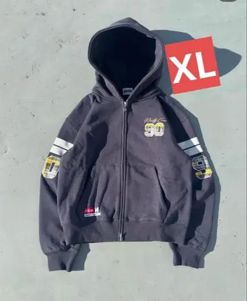 9090 넘버링 체크 집 후디 XL