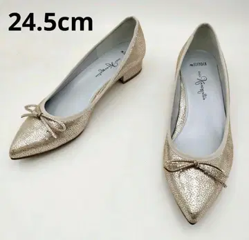 긴자 카네마츠 미스 슬렌더 펌프스 24.5cm 골드 결혼식 포멀