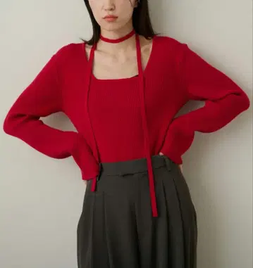 이번 시즌 Omekashi 초커 포함 리브 스퀘어 니트