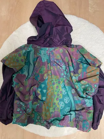 KAR 후드 부착 점퍼 보라색과 그린