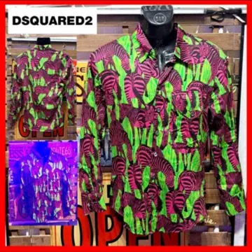 Dsquared2 네온 컬러 제브라 패턴 올 패턴 긴팔 셔츠 48