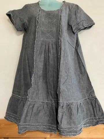 핑크하우스 던거리 데님 원피스 튜닉