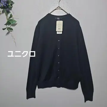 미사용 [유니클로] 블랙 엑스트라 파인 메리노울 가디건 M