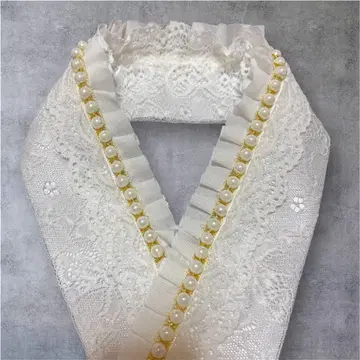 레이어드 카라 다테카라 장식 카라 프릴 펄 레이어드 카라