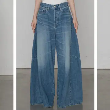 새상품 HYKE 하이크 DENIM SUPER WIDE LEG JEANS