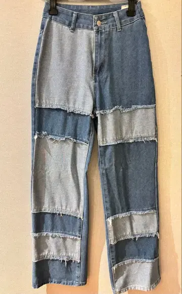 패치워크 디자인 데님 팬츠