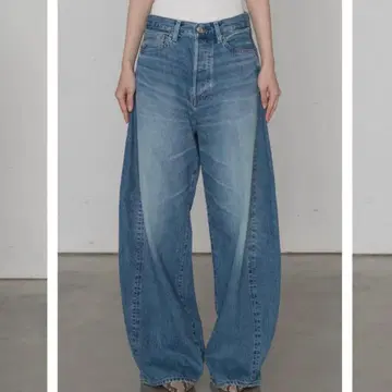 새상품 HYKE 하이크 데님 배럴 레그 진