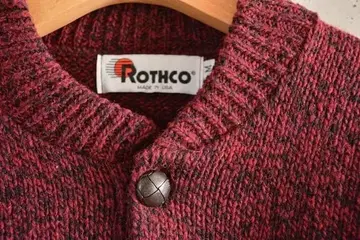 USA제 [ ROTHCO ] 헨리넥 니트 스웨터 M 싸개 버튼