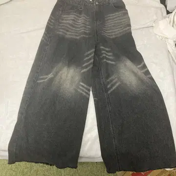 와이드 레그 데님 팬츠 다크 그레이