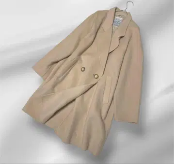 빅 사이즈! ITALY 울/캐시미어/리버 코트/핑크 베이지