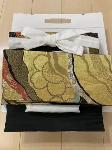 츠케오비 만들기 오비 블랙 베이스 금 후쿠로 오비