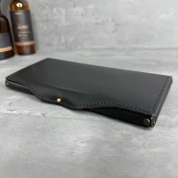 텐토센 우스하 롱 기보시 잠금 장식 장지갑 천연 가죽 블랙