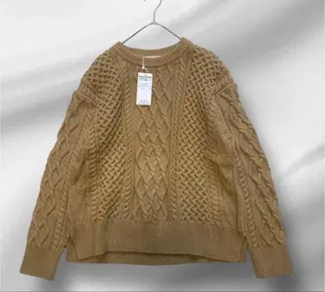 빅 사이즈! 택 포함 새상품 23구/케이블 니트/44/세탁 가능