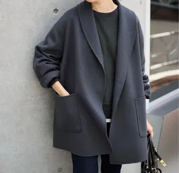 슬로브 이에나 슈퍼140 더블 페이스 벨티드 코트