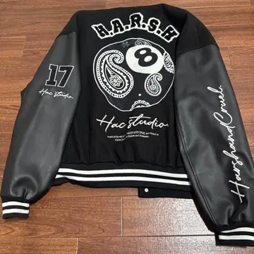 HARSHANDCRUEL 바시티 자켓 17 블랙