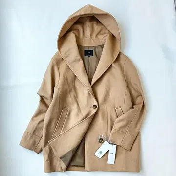 택 포함 새상품 [ 23구 ] 울 캐시미어 비버 후드 숏코트 L 사이즈