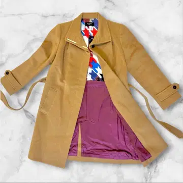 폴스미스 블랙 울 트렌치코트 여성용 38 카멜 벨트