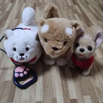 강아지 봉제 인형 3개 세트