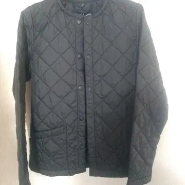 LAVENHAM 라벤햄 퀼팅 자켓 노카라 블랙 38