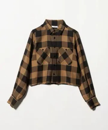 [ 새상품 ] HYKE 하이크 RAYON PLAID SHIRT 브라운