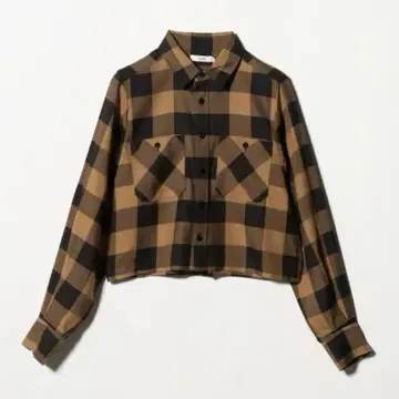 [ 새상품 ] HYKE 하이크 RAYON PLAID SHIRT 브라운