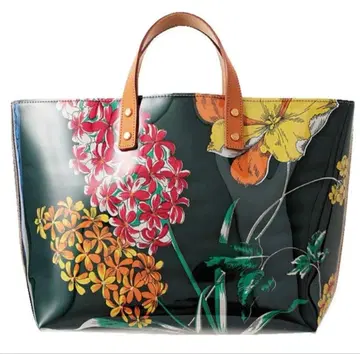 [새상품급] manipuri 토트백 빈티지 스카프 꽃무늬 PVC