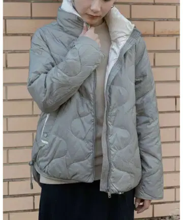 웨이브 퀼트 다운 자켓