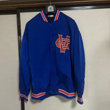 파란색 바시티 자켓 로고 자수입 STYLEBLOCK (스타일블록)