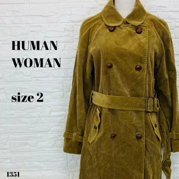 휴먼 우먼 코듀로이 코트 카키 1351