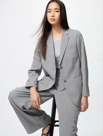 유니클로 수트 그레이