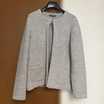 로라 애슐리 그레이 가디건 긴팔 포켓 부착