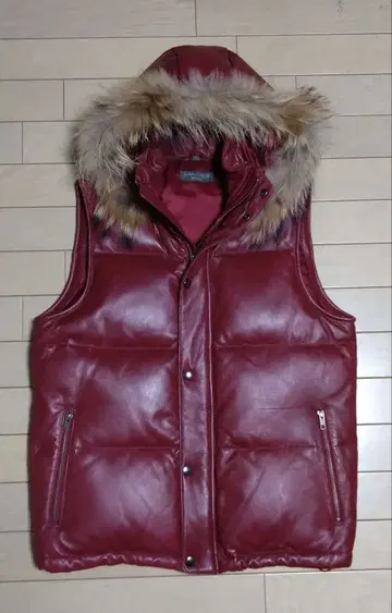 컨디션 최상 WIND ARMOR NICHIWA 램 가죽 다운 베스트 M