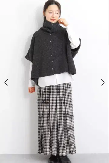 08mab 폴리코튼 니트 프론트 오픈 판초