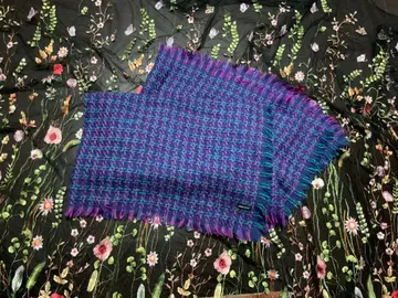 컬러풀 체크 무늬 스톨 트위드