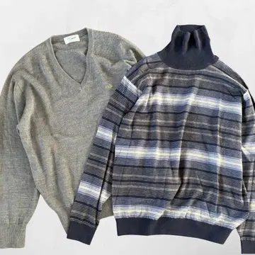 [ 구제 의류 세트 ] 크로커다일 니트 스웨터 V넥 하이넥 L 사이즈