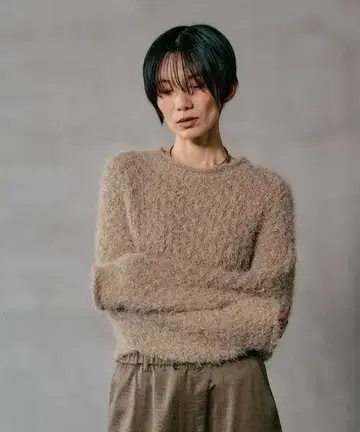 택 포함 미사용 새상품 LEPSIM 3게이지 라벤 편직 풀오버