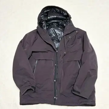 [ 미사용 ] 유니클로 심리스 다운 숏코트 퍼플 L 보라색